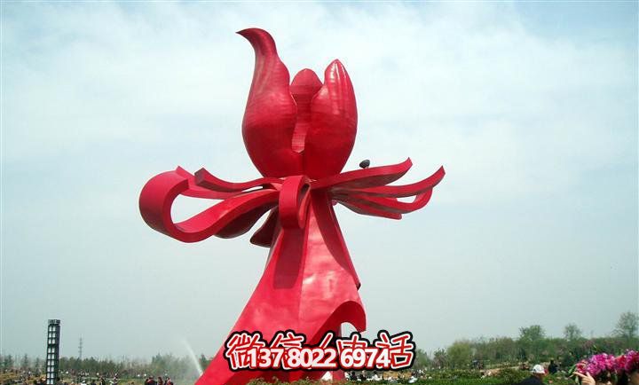大型紅色不銹鋼雕塑紫荊花，給你的廣場(chǎng)帶來(lái)美景