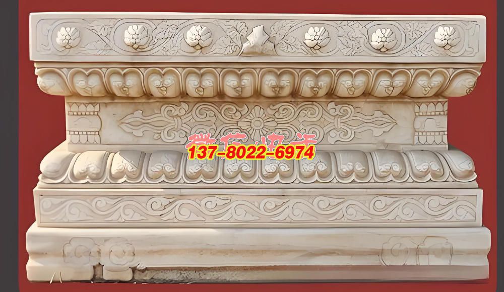 漢白玉須彌座傳統石雕：繁花卷草紋的古韻傳承